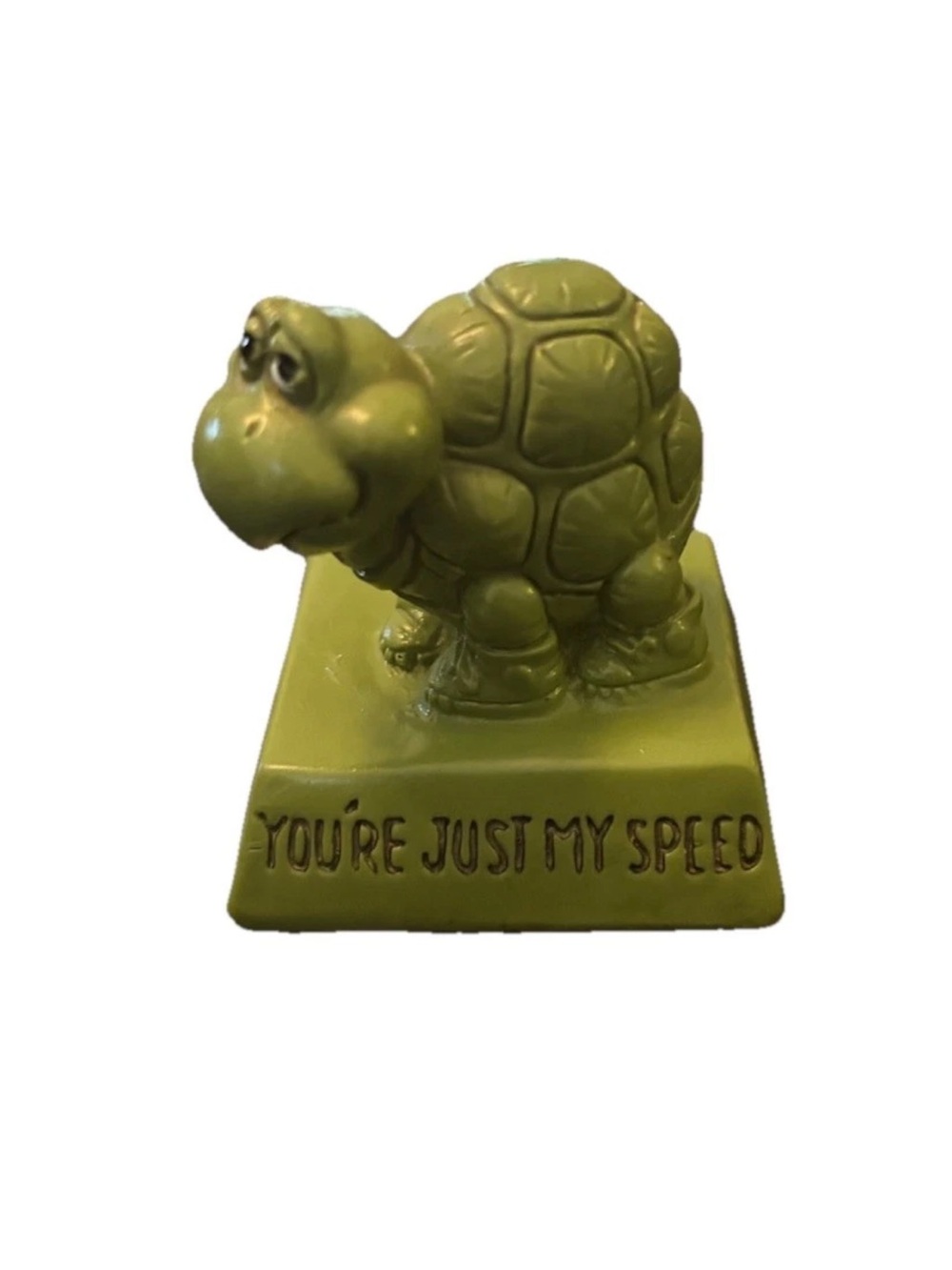 Vintage Wallace Berrie You’re Just My Speed Turtle Resin Figurine 1975 #7534